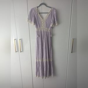 In Loom Lilac Dress with Lace Features